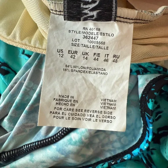 Miraclesuit Off The Scales Love Knot Tankini Swimsuit Top size 12 - Picture 10 of 13